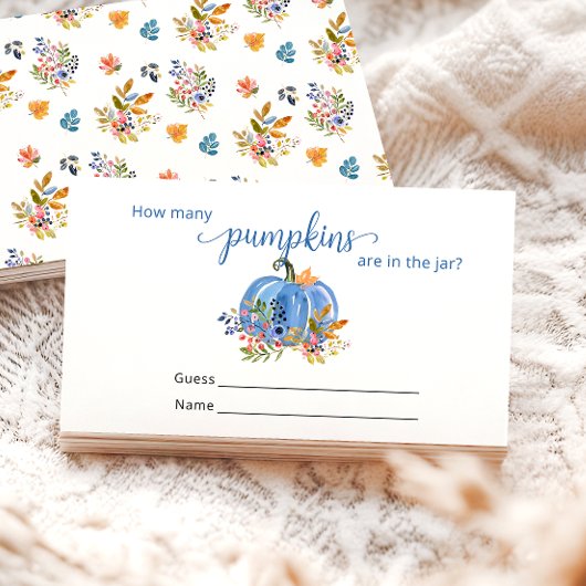 Blue Pumpkin Autumn How many Pumpkins Informatiekaartje