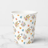 Blue Pumpkin Autumn Whimsical Baby Shower Papieren Bekers (Achterkant)