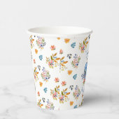 Blue Pumpkin Autumn Whimsical Baby Shower Papieren Bekers (Rechts)