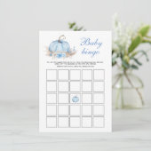 Blue Pumpkin Baby Bingo Game Kaart (Staand voorkant)
