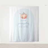 Blue Pumpkin Baby Shower Arch Backdrop Tapestry Wandkleed (Voorkant)