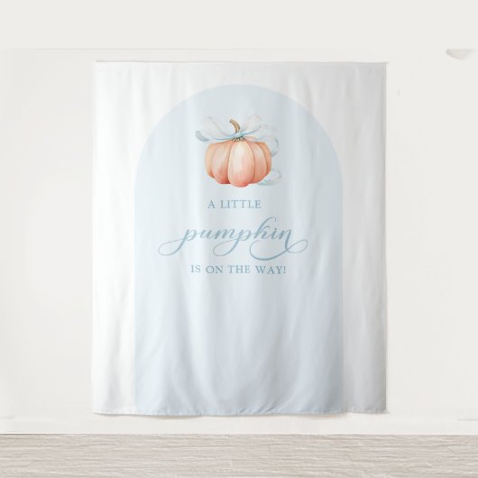 Blue Pumpkin Baby Shower Arch Backdrop Tapestry Wandkleed (Voorkant)