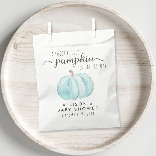 Blue Pumpkin Baby Shower Bedankt Bedankzakje