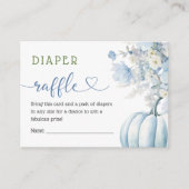Blue Pumpkin Baby shower Boy Herfst Luier Raffle Informatiekaartje (Voorkant)