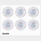 Blue Pumpkin Baby shower Dank u Ronde Sticker (Vel)