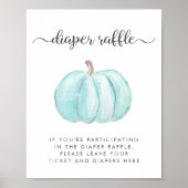 Blue Pumpkin Baby Shower Diaper Raffle Drop Off Poster (Voorkant)