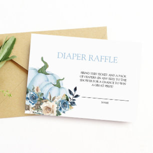 Blue Pumpkin Baby shower Diaper Raffle Informatiekaartje