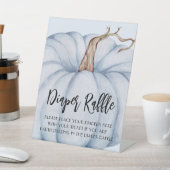 Blue Pumpkin Baby shower Diaper Raffle Reclamebord Met Voetstuk (Insitu)