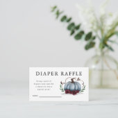 Blue Pumpkin Baby shower Diaper Raffle Ticket Informatiekaartje (Staand voorkant)
