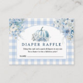 Blue Pumpkin Baby shower Herfst Luier Raffle Informatiekaartje (Voorkant)