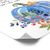 Blue Pumpkin Baby shower Hoe groot is de buik van  Poster (Hoek)