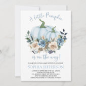 Blue Pumpkin Baby shower Invitation Kaart (Voorkant)