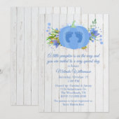 Blue Pumpkin Baby shower Invitation Kaart (Voorkant / Achterkant)