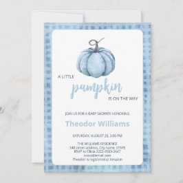 Blue Pumpkin Baby shower Invitation | thema herfst Kaart