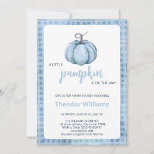 Blue Pumpkin Baby shower Invitation   thema herfst Kaart
