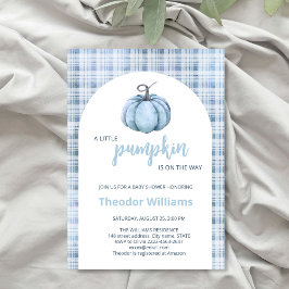 Blue Pumpkin Baby shower Invitation | thema herfst Kaart