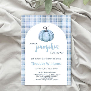 Blue Pumpkin Baby shower Invitation   thema herfst Kaart