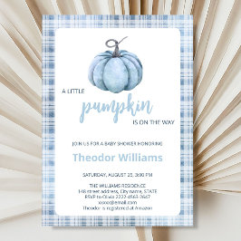 Blue Pumpkin Baby shower Invitation | thema herfst Kaart