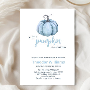 Blue Pumpkin Baby shower Invitation   thema herfst Kaart