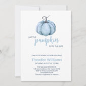 Blue Pumpkin Baby shower Invitation | thema herfst Kaart (Voorkant)