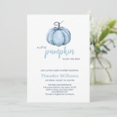 Blue Pumpkin Baby shower Invitation | thema herfst Kaart (Staand voorkant)
