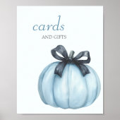 Blue Pumpkin Baby shower Kaarten en geschenken Poster (Voorkant)