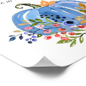 Blue Pumpkin Baby shower Raad eens hoeveel pompoen Poster (Hoek)