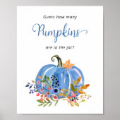 Blue Pumpkin Baby shower Raad eens hoeveel pompoen Poster (Voorkant)