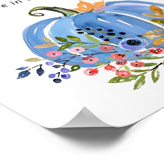 Blue Pumpkin Baby shower Raad eens hoeveel Snoepje Poster (Hoek)