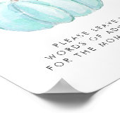 Blue Pumpkin Baby shower Woorden van advies drop o Poster (Hoek)