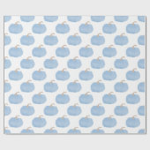 Blue Pumpkin Baby shower Wrapping Paper Cadeaupapier (Vlak)