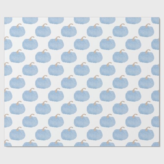 Blue Pumpkin Baby shower Wrapping Paper Cadeaupapier (Vlak)