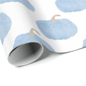 Blue Pumpkin Baby shower Wrapping Paper Cadeaupapier (Rol Hoek)