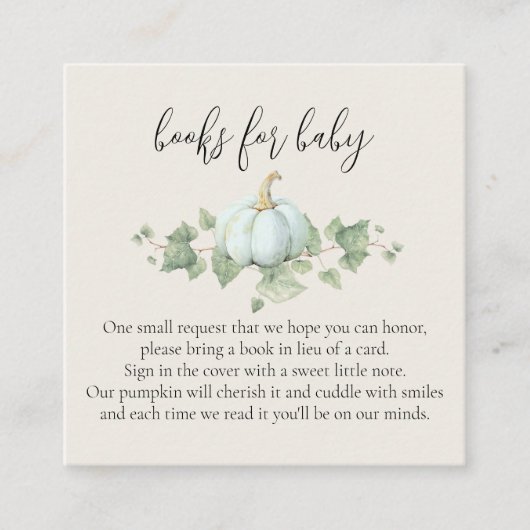 Blue Pumpkin-Baby showers boeken voor Baby Kaarten (Voorkant)