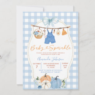 Blue Pumpkin Baby Sprinkle Uitnodiging Herfst Ba