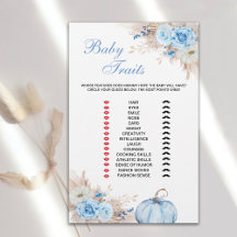 Blue Pumpkin Baby Traits Game
