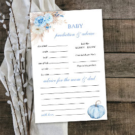 Blue Pumpkin Baby Voorspelling en Advies Game Kaar