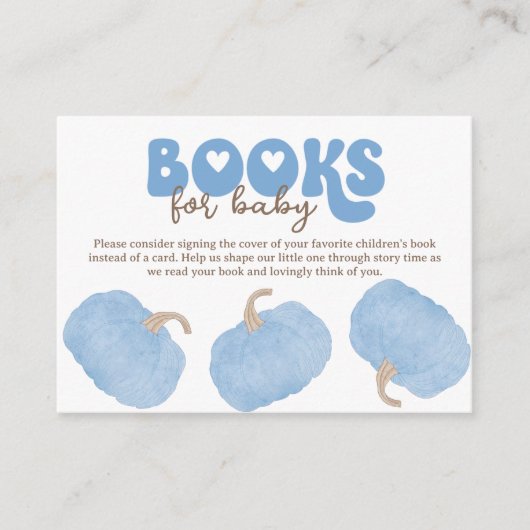 Blue Pumpkin Boeken voor Baby Enclosure Kaart (Voorkant)