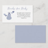 Blue Pumpkin Bow Boy Baby shower Boeken voor Baby Informatiekaartje (Voorkant / Achterkant)
