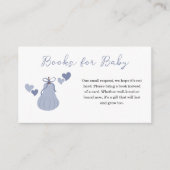 Blue Pumpkin Bow Boy Baby shower Boeken voor Baby Informatiekaartje (Voorkant)