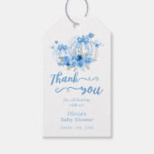 Blue Pumpkin Bow Boy Baby shower Dank u Cadeaulabel (Voorkant)