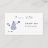 Blue Pumpkin Bow Boy Baby shower Luier Raffle Informatiekaartje (Voorkant)