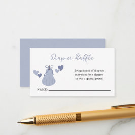 Blue Pumpkin Bow Boy Baby shower Luier Raffle Informatiekaartje