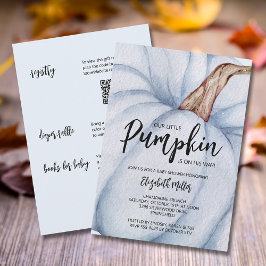 Blue Pumpkin Boy Baby shower alles in één Kaart