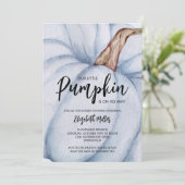 Blue Pumpkin Boy Baby shower alles in één Kaart (Staand voorkant)