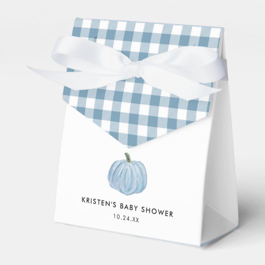 Blue Pumpkin Boy Baby shower Bedankdoosjes (Voorkant Zijde)