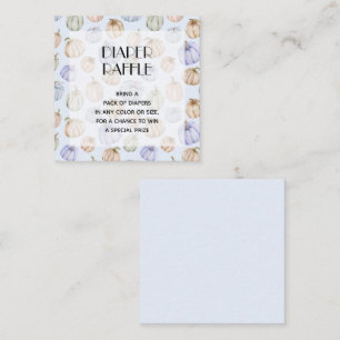 Blue Pumpkin Boy Baby shower Diaper Raffle Informatiekaartje