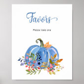 Blue Pumpkin Boy Baby shower Favors Poster (Voorkant)