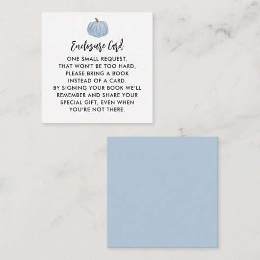 Blue Pumpkin Boy Baby shower Informatiekaartje (Voorkant / Achterkant)