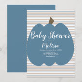 Blue Pumpkin Boy Baby shower Kaart (Voorkant / Achterkant)
